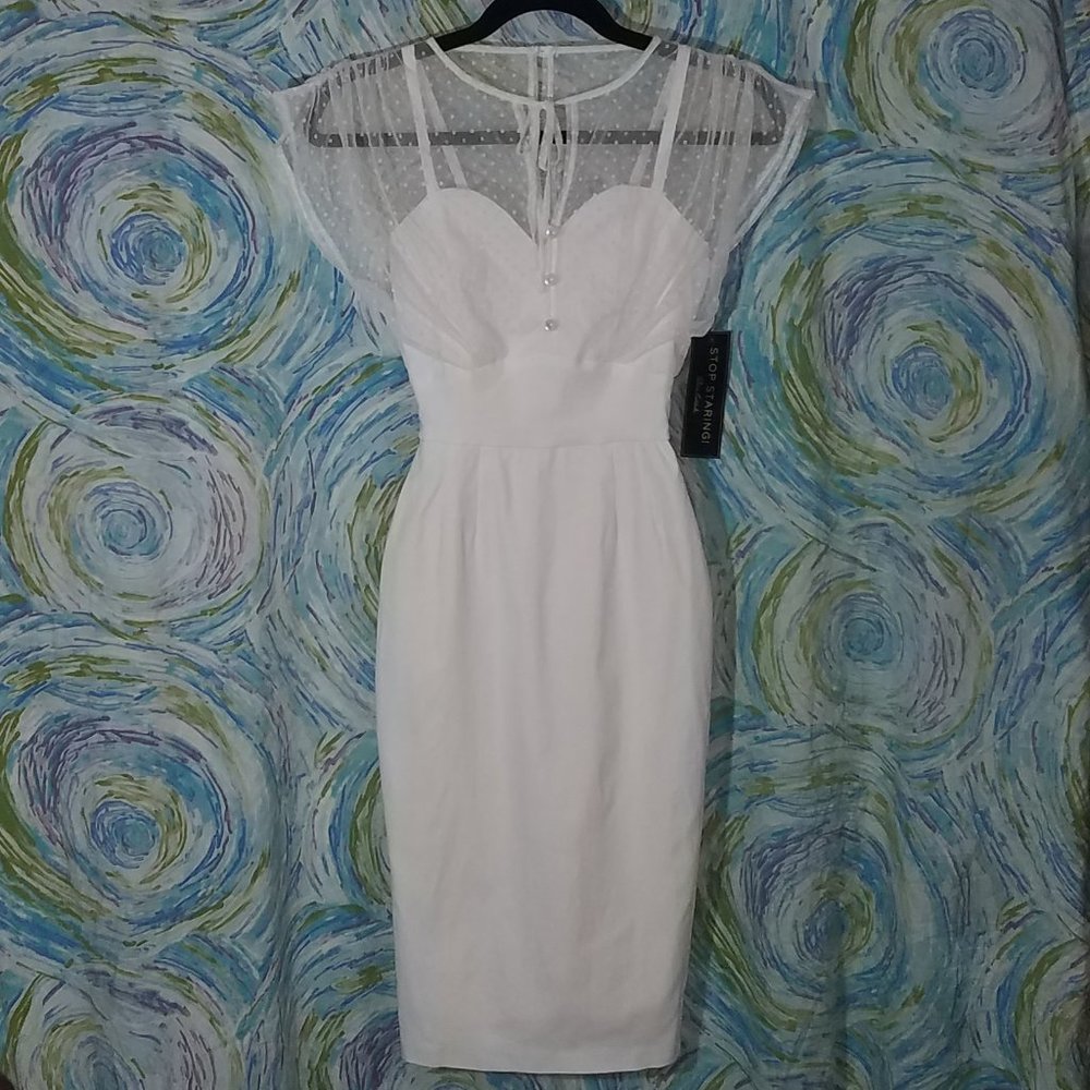 Stop Staring! White Twilight Wiggle Dress